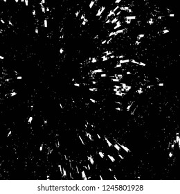 Grunge overlay layer. Abstract black and white vector background. Monochrome vintage surface with dirty pattern in cracks, spots, dots. Old painted wall in dark horror style design