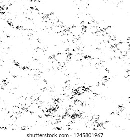 Grunge overlay layer. Abstract black and white vector background. Monochrome vintage surface with dirty pattern in cracks, spots, dots. Old painted wall in dark horror style design