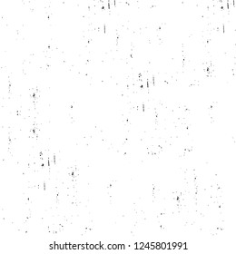 Grunge overlay layer. Abstract black and white vector background. Monochrome vintage surface with dirty pattern in cracks, spots, dots. Old painted wall in dark horror style design