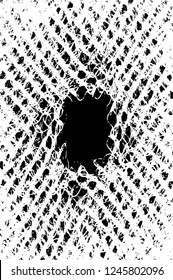 Grunge overlay layer. Abstract black and white vector background. Monochrome vintage surface with dirty pattern in cracks, spots, dots. Old painted wall in dark horror style design