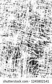 Grunge overlay layer. Abstract black and white vector background. Monochrome vintage surface with dirty pattern in cracks, spots, dots. Old painted wall in dark horror style design