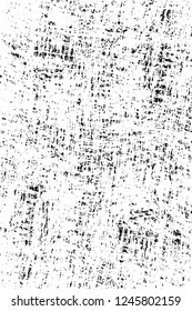 Grunge overlay layer. Abstract black and white vector background. Monochrome vintage surface with dirty pattern in cracks, spots, dots. Old painted wall in dark horror style design