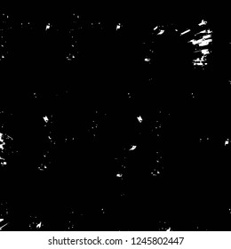 Grunge overlay layer. Abstract black and white vector background. Monochrome vintage surface with dirty pattern in cracks, spots, dots. Old painted wall in dark horror style design