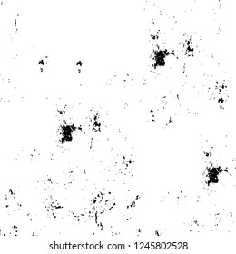 Grunge overlay layer. Abstract black and white vector background. Monochrome vintage surface with dirty pattern in cracks, spots, dots. Old painted wall in dark horror style design