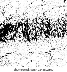 Grunge overlay layer. Abstract black and white vector background. Monochrome vintage surface with dirty pattern in cracks, spots, dots. Old painted wall in dark horror style design