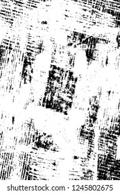 Grunge overlay layer. Abstract black and white vector background. Monochrome vintage surface with dirty pattern in cracks, spots, dots. Old painted wall in dark horror style design