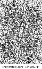 Grunge overlay layer. Abstract black and white vector background. Monochrome vintage surface with dirty pattern in cracks, spots, dots. Old painted wall in dark horror style design