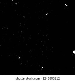 Grunge overlay layer. Abstract black and white vector background. Monochrome vintage surface with dirty pattern in cracks, spots, dots. Old painted wall in dark horror style design
