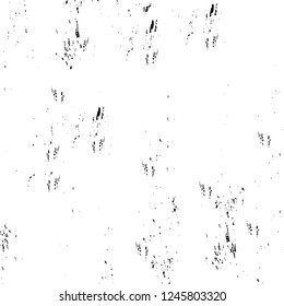 Grunge overlay layer. Abstract black and white vector background. Monochrome vintage surface with dirty pattern in cracks, spots, dots. Old painted wall in dark horror style design
