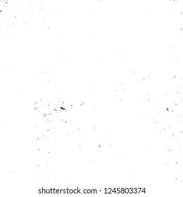 Grunge overlay layer. Abstract black and white vector background. Monochrome vintage surface with dirty pattern in cracks, spots, dots. Old painted wall in dark horror style design