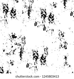 Grunge overlay layer. Abstract black and white vector background. Monochrome vintage surface with dirty pattern in cracks, spots, dots. Old painted wall in dark horror style design