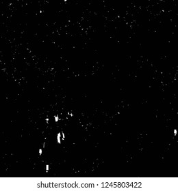 Grunge overlay layer. Abstract black and white vector background. Monochrome vintage surface with dirty pattern in cracks, spots, dots. Old painted wall in dark horror style design