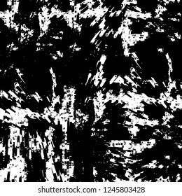 Grunge overlay layer. Abstract black and white vector background. Monochrome vintage surface with dirty pattern in cracks, spots, dots. Old painted wall in dark horror style design