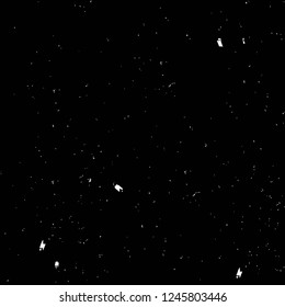 Grunge overlay layer. Abstract black and white vector background. Monochrome vintage surface with dirty pattern in cracks, spots, dots. Old painted wall in dark horror style design