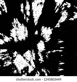 Grunge overlay layer. Abstract black and white vector background. Monochrome vintage surface with dirty pattern in cracks, spots, dots. Old painted wall in dark horror style design
