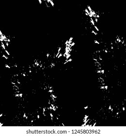 Grunge overlay layer. Abstract black and white vector background. Monochrome vintage surface with dirty pattern in cracks, spots, dots. Old painted wall in dark horror style design