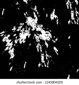 Grunge overlay layer. Abstract black and white vector background. Monochrome vintage surface with dirty pattern in cracks, spots, dots. Old painted wall in dark horror style design