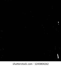 Grunge overlay layer. Abstract black and white vector background. Monochrome vintage surface with dirty pattern in cracks, spots, dots. Old painted wall in dark horror style design