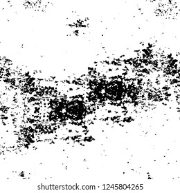 Grunge overlay layer. Abstract black and white vector background. Monochrome vintage surface with dirty pattern in cracks, spots, dots. Old painted wall in dark horror style design