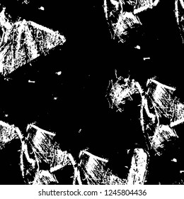 Grunge overlay layer. Abstract black and white vector background. Monochrome vintage surface with dirty pattern in cracks, spots, dots. Old painted wall in dark horror style design
