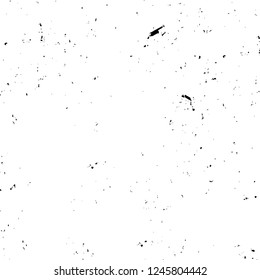 Grunge overlay layer. Abstract black and white vector background. Monochrome vintage surface with dirty pattern in cracks, spots, dots. Old painted wall in dark horror style design