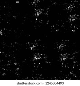 Grunge overlay layer. Abstract black and white vector background. Monochrome vintage surface with dirty pattern in cracks, spots, dots. Old painted wall in dark horror style design
