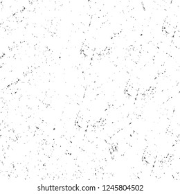 Grunge overlay layer. Abstract black and white vector background. Monochrome vintage surface with dirty pattern in cracks, spots, dots. Old painted wall in dark horror style design