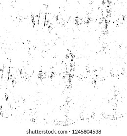 Grunge overlay layer. Abstract black and white vector background. Monochrome vintage surface with dirty pattern in cracks, spots, dots. Old painted wall in dark horror style design