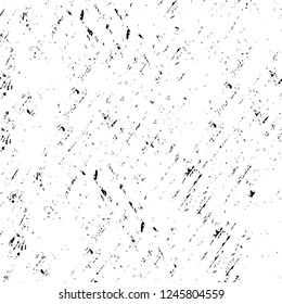 Grunge overlay layer. Abstract black and white vector background. Monochrome vintage surface with dirty pattern in cracks, spots, dots. Old painted wall in dark horror style design