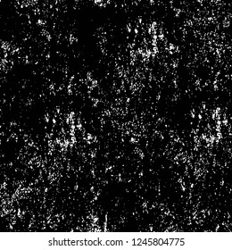 Grunge overlay layer. Abstract black and white vector background. Monochrome vintage surface with dirty pattern in cracks, spots, dots. Old painted wall in dark horror style design