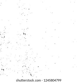 Grunge overlay layer. Abstract black and white vector background. Monochrome vintage surface with dirty pattern in cracks, spots, dots. Old painted wall in dark horror style design