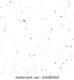Grunge overlay layer. Abstract black and white vector background. Monochrome vintage surface with dirty pattern in cracks, spots, dots. Old painted wall in dark horror style design