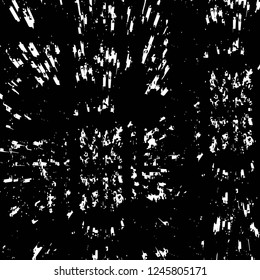 Grunge overlay layer. Abstract black and white vector background. Monochrome vintage surface with dirty pattern in cracks, spots, dots. Old painted wall in dark horror style design
