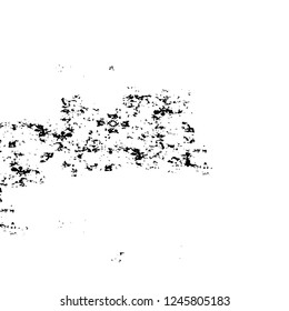 Grunge overlay layer. Abstract black and white vector background. Monochrome vintage surface with dirty pattern in cracks, spots, dots. Old painted wall in dark horror style design