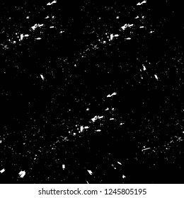 Grunge overlay layer. Abstract black and white vector background. Monochrome vintage surface with dirty pattern in cracks, spots, dots. Old painted wall in dark horror style design