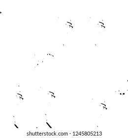 Grunge overlay layer. Abstract black and white vector background. Monochrome vintage surface with dirty pattern in cracks, spots, dots. Old painted wall in dark horror style design