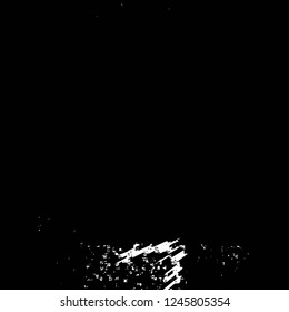 Grunge overlay layer. Abstract black and white vector background. Monochrome vintage surface with dirty pattern in cracks, spots, dots. Old painted wall in dark horror style design