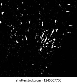 Grunge overlay layer. Abstract black and white vector background. Monochrome vintage surface with dirty pattern in cracks, spots, dots. Old painted wall in dark horror style design
