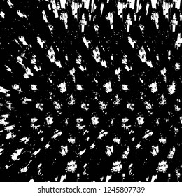 Grunge overlay layer. Abstract black and white vector background. Monochrome vintage surface with dirty pattern in cracks, spots, dots. Old painted wall in dark horror style design