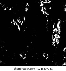 Grunge overlay layer. Abstract black and white vector background. Monochrome vintage surface with dirty pattern in cracks, spots, dots. Old painted wall in dark horror style design