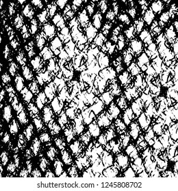 Grunge overlay layer. Abstract black and white vector background. Monochrome vintage surface with dirty pattern in cracks, spots, dots. Old painted wall in dark horror style design
