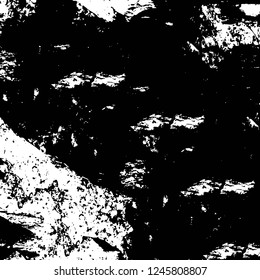 Grunge overlay layer. Abstract black and white vector background. Monochrome vintage surface with dirty pattern in cracks, spots, dots. Old painted wall in dark horror style design