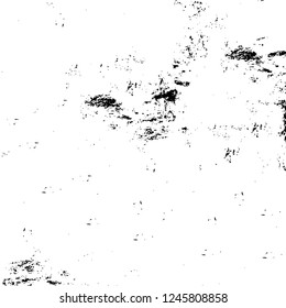 Grunge overlay layer. Abstract black and white vector background. Monochrome vintage surface with dirty pattern in cracks, spots, dots. Old painted wall in dark horror style design