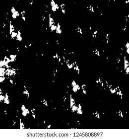 Grunge overlay layer. Abstract black and white vector background. Monochrome vintage surface with dirty pattern in cracks, spots, dots. Old painted wall in dark horror style design