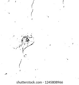 Grunge overlay layer. Abstract black and white vector background. Monochrome vintage surface with dirty pattern in cracks, spots, dots. Old painted wall in dark horror style design