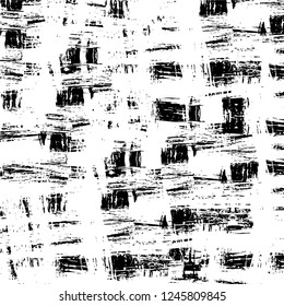 Grunge overlay layer. Abstract black and white vector background. Monochrome vintage surface with dirty pattern in cracks, spots, dots. Old painted wall in dark horror style design