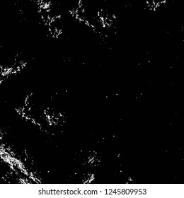 Grunge overlay layer. Abstract black and white vector background. Monochrome vintage surface with dirty pattern in cracks, spots, dots. Old painted wall in dark horror style design