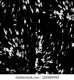 Grunge overlay layer. Abstract black and white vector background. Monochrome vintage surface with dirty pattern in cracks, spots, dots. Old painted wall in dark horror style design