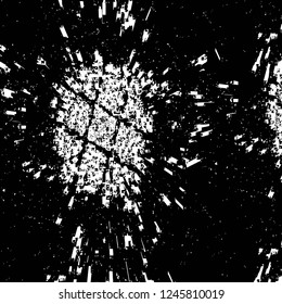 Grunge overlay layer. Abstract black and white vector background. Monochrome vintage surface with dirty pattern in cracks, spots, dots. Old painted wall in dark horror style design