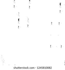Grunge overlay layer. Abstract black and white vector background. Monochrome vintage surface with dirty pattern in cracks, spots, dots. Old painted wall in dark horror style design